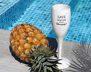 Glas champagne "Save water drink champagne" vit