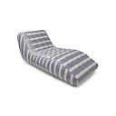 Lounge fåtölj uppblåsbar blåvit 180x99cm