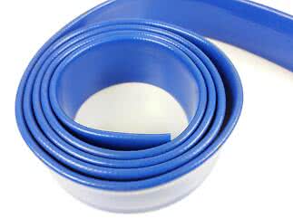 Flatrullad slang blå 35mm inv. för dränkpump spa permeter
