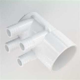 Förgreningsrör 2"x3/4" slang, 4 port (inv x plugg)