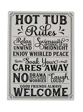 Skylt Hot Tub rules 25x33 cm