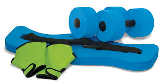 Aqua Fitness träningskit hantel handskar flytbälte