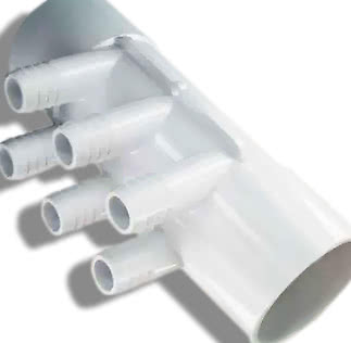 Manifold 2"x3/4"slang, 6 port (invxutv)