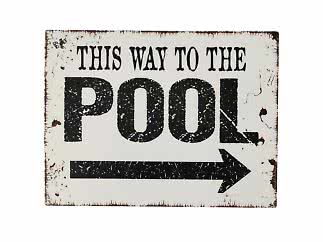 Skylt This way to the pool 33x25 cm