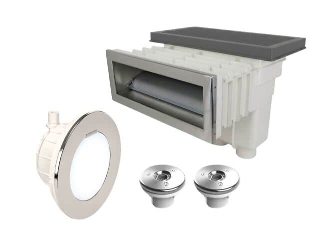 Inbyggnadsarmaturer Concept rostfritt (316L) träpool kallvit