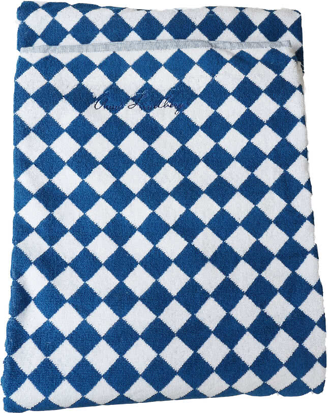 Badlakan Anna Lindberg Rutig blå/vit 180x100 cm