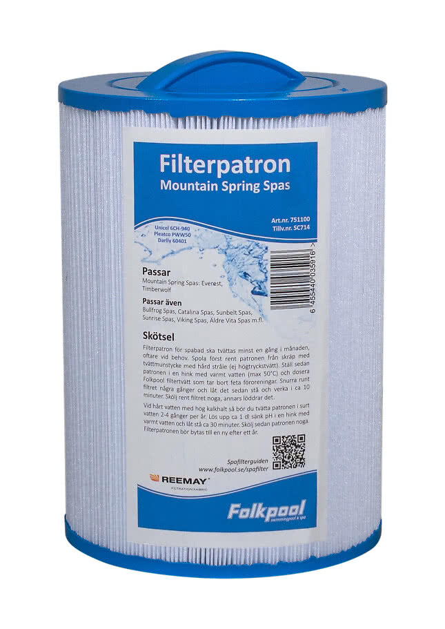 Filterpatron Mountain Spring, Svenska Bad, Bauhaus mfl