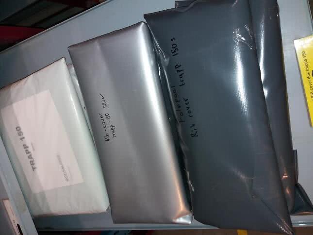 Silvergrå pvc RIB-cover duk trappa 150