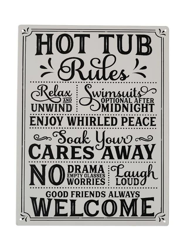 Skylt Hot Tub rules 25x33 cm