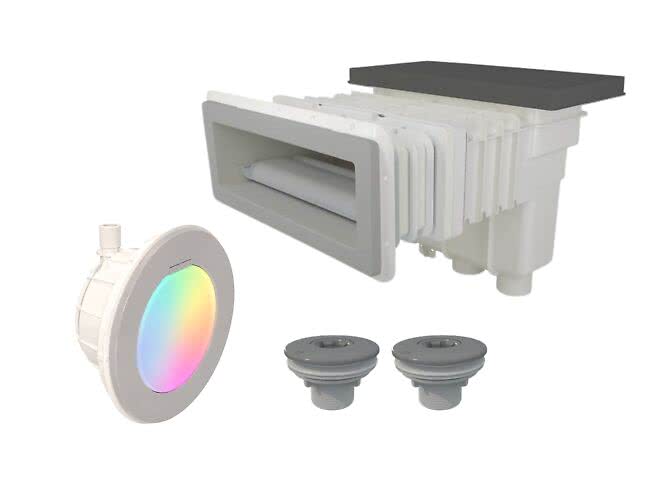 Inbyggnadsarmaturer Concept ljusgrå träpool Connect RGB