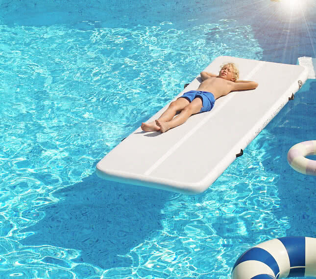 PoolTrack vit / blå 5x1m
